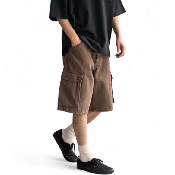 Levi's 478 Baggy Jean Shorts Mens Cargo Jorts Brown Sizes 31 34 42 NWT - Picture 2 of 16